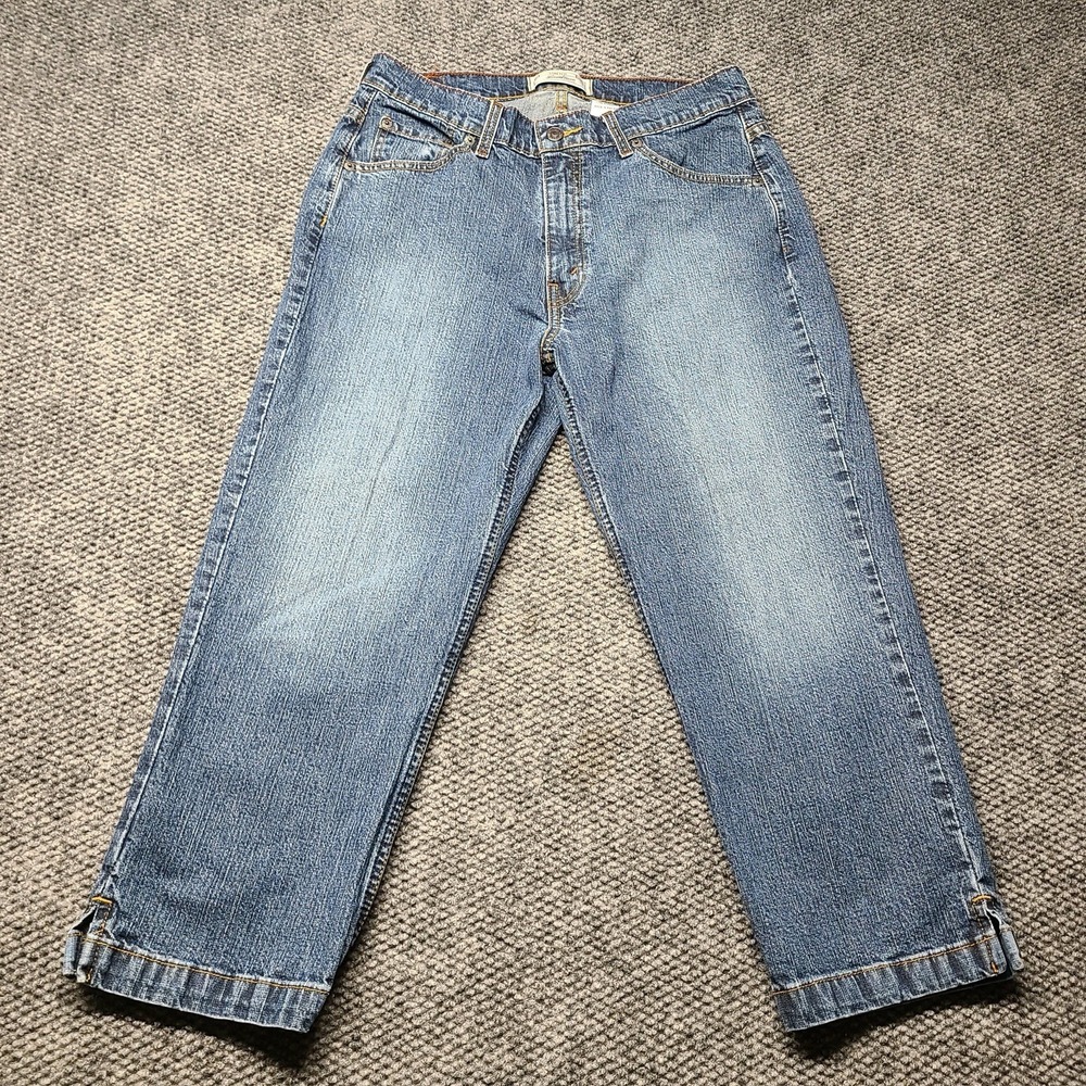 Vintage Levi Strauss Signature Cropped Jeans Mid Rise Straight Cut Misses 14